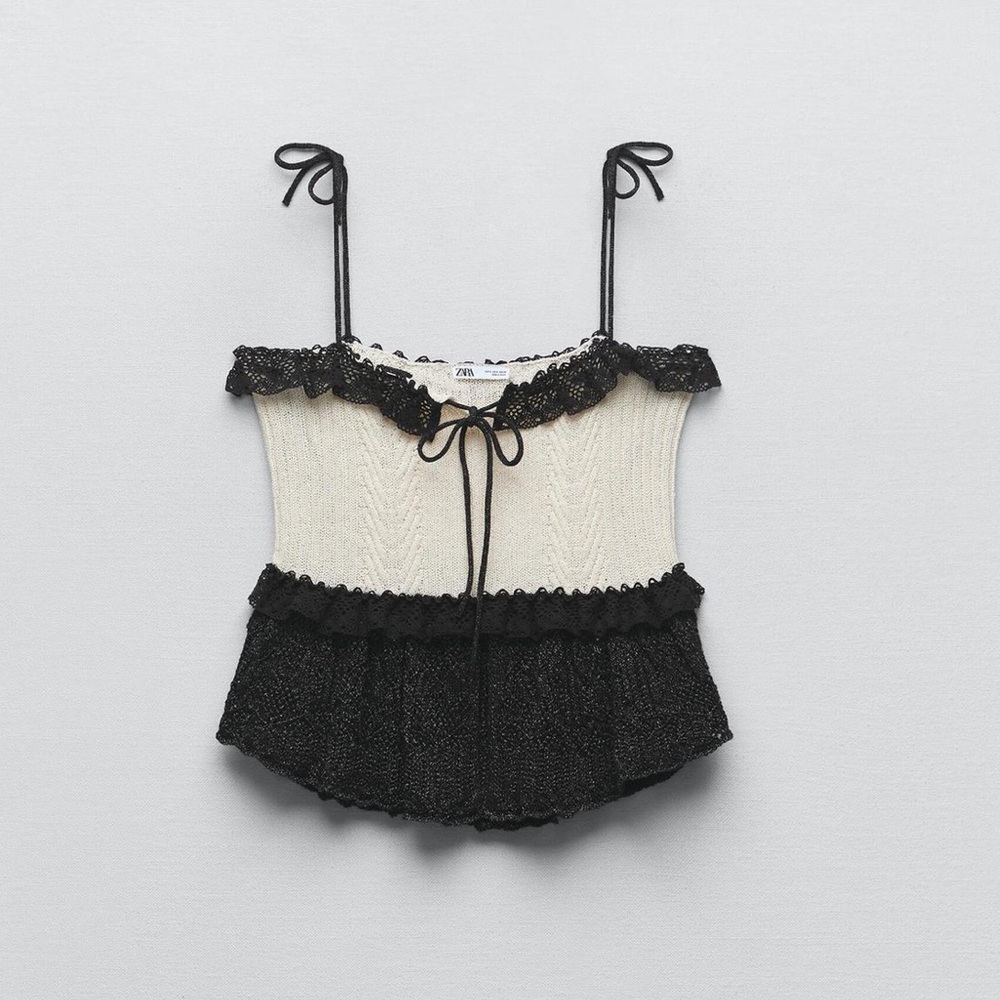 Zara combination knit top